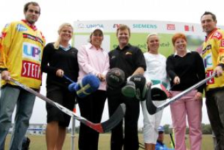 Captain Darcy Werenka mit 307 Metern bester Cap beim GOLF Longest Drive Weltrekordversuch der European Ladies Tour