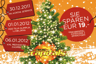 3 Spiele, 2 zahlen! Das UPC Vienna Capitals Weihnachtsabo ist wieder da!